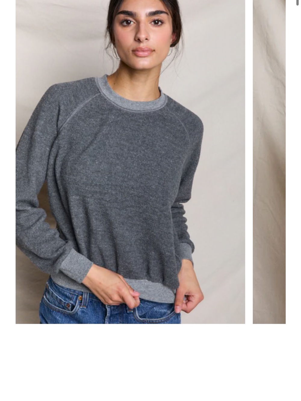 perfectwhitetee Women's Heather Gray Crewneck Sweater